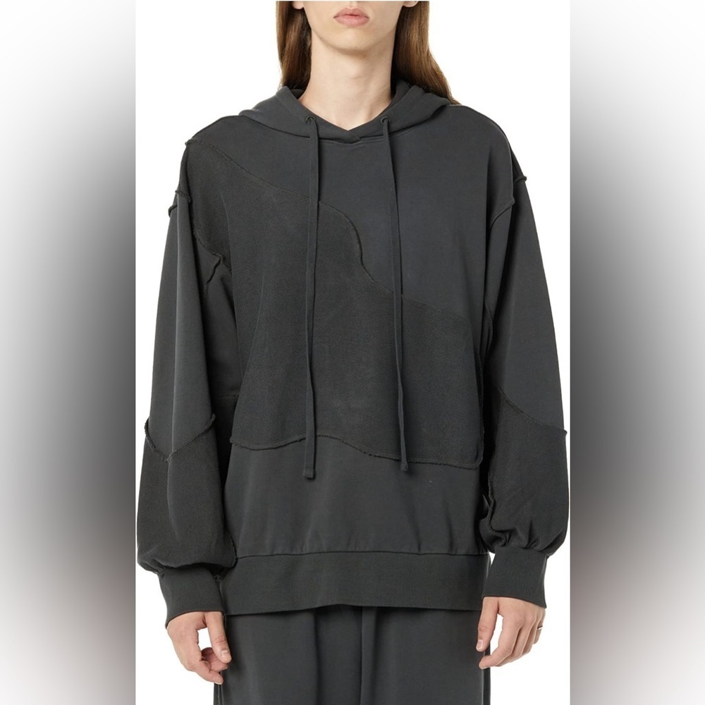 NWT - RARE/SELF All-Gender Pieced Terry Knit Oversized Hoodie Color: Off-Black